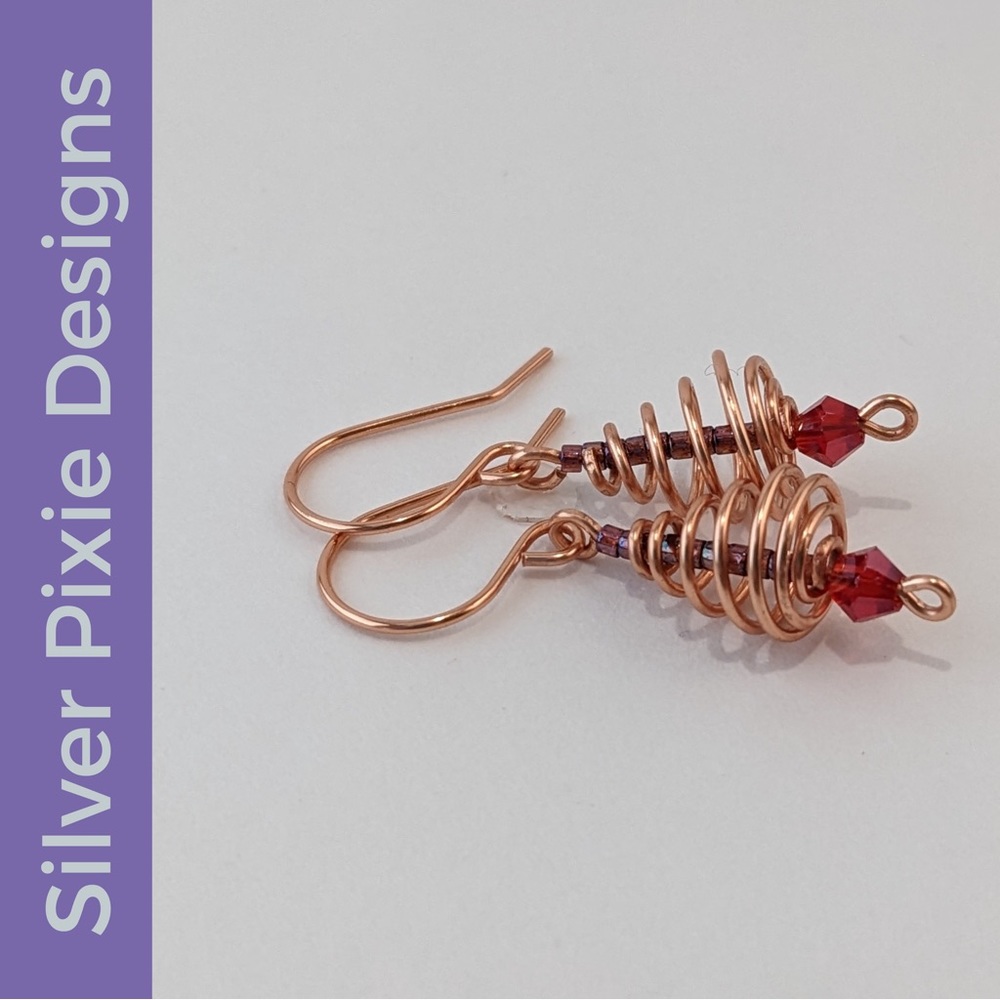🎄2 for $25!!🎄 Handmade Christmas Tree Copper Earrings (small)